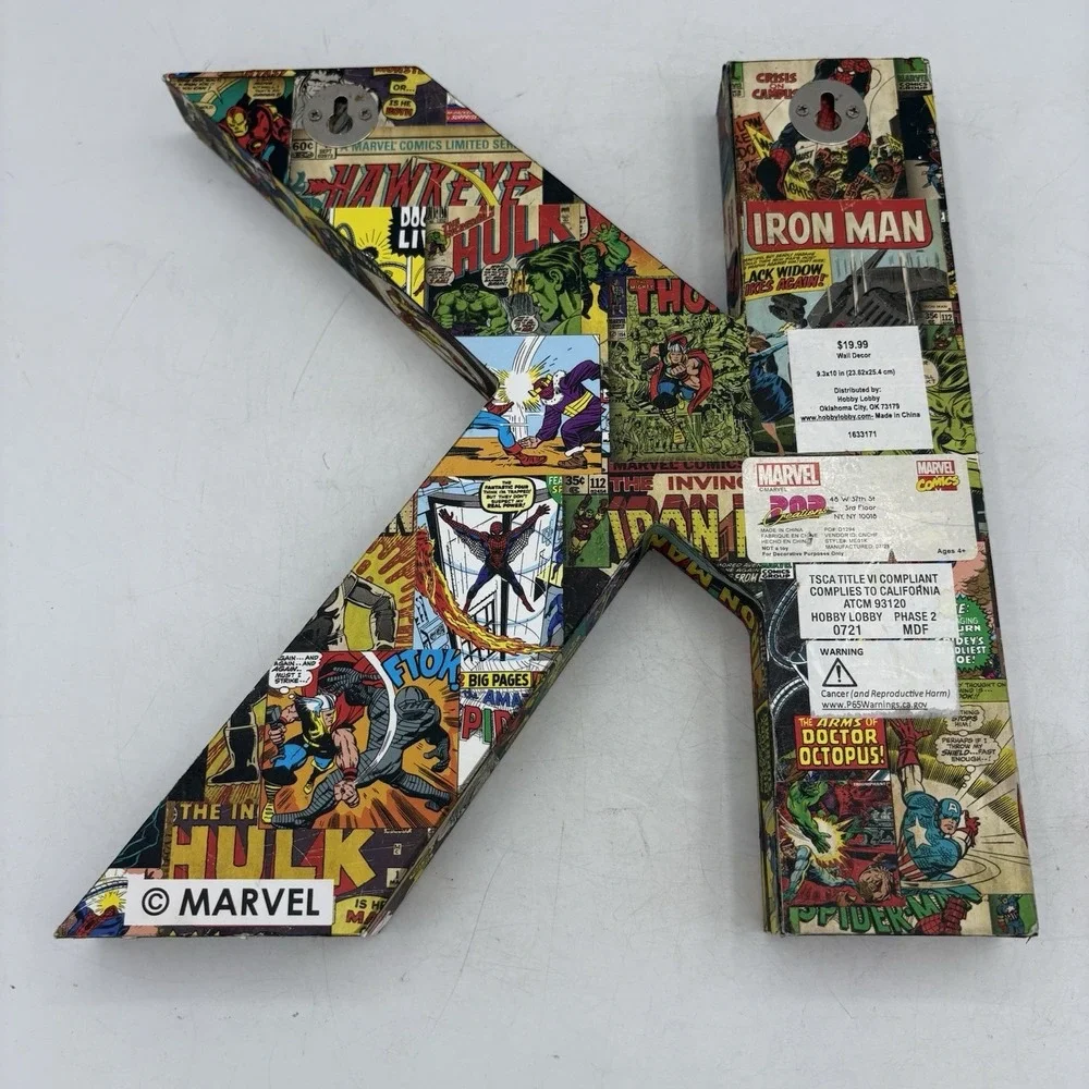 Marvel Comics Wall Decor Stand Hang Boy Kid Child Name Letter K 10